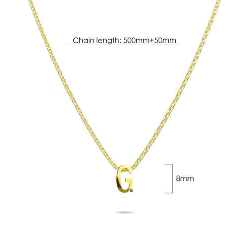 Initials Brick Alphabet Letter Necklace Gold Layered Steel Jewellery